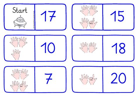 Dominos Zur Anzahlerfassung Mit Fingerbildern Im Pdf