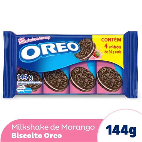 Biscoito Recheado Oreo Milkshake De Morango Pacote G Unidades