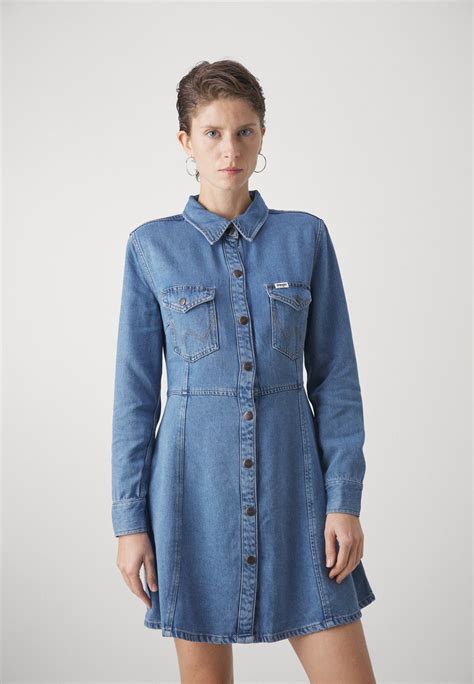 Wrangler Dress Denim Dress Partners Stone Blue Denim Uk