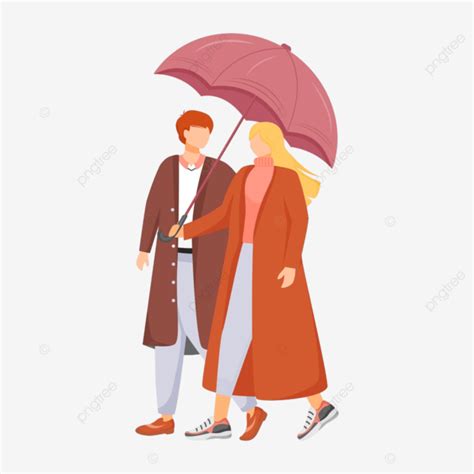 Faceless Clipart Transparent Background Couple Flat Color Vector