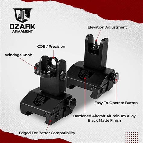 OZARK ARMAMENT Flip Up Backup Iron Sights Rapid Transition Battle