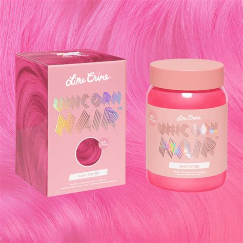 Lime Crime Unicorn Hair Dye Sour Candy Full Coverage Semi Permanent Pink Vegan 676 Fl Oz