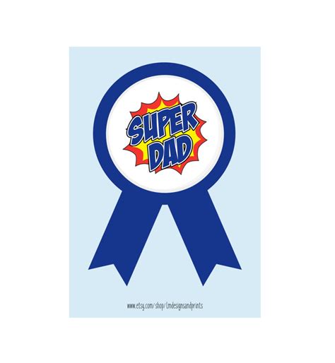 Super Dad Badge Fathers Day T Dad Badge Token T Etsy