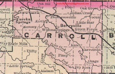 Carroll County, Arkansas 1889 Map