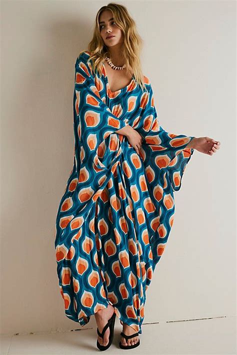 Groovy Baby Maxi Kaftan Maxi Kaftan Bohemian Dresses Long Batwing