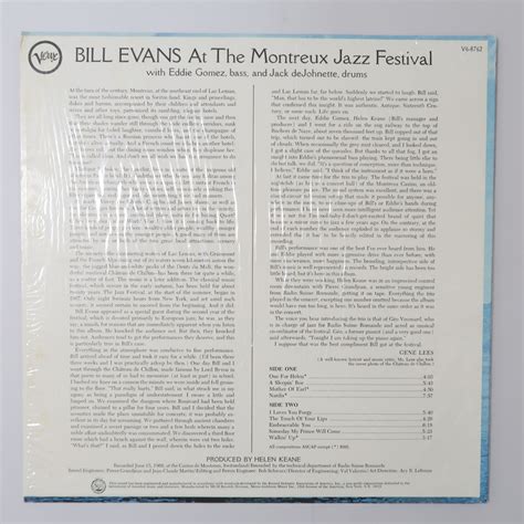 Us Verve Bill Evans At The Montreux Jazz Festival