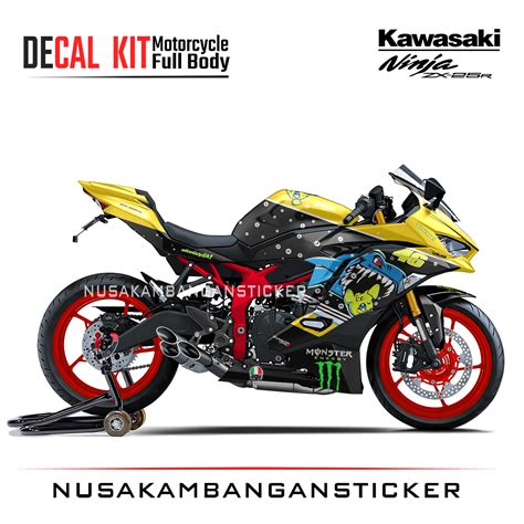 Decal Stiker Kawasaki Ninja ZX25R Shark AGV Kuning Sticker Full Body