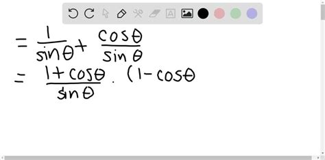 SOLVED Verify that the following equations are identities sinθ 1