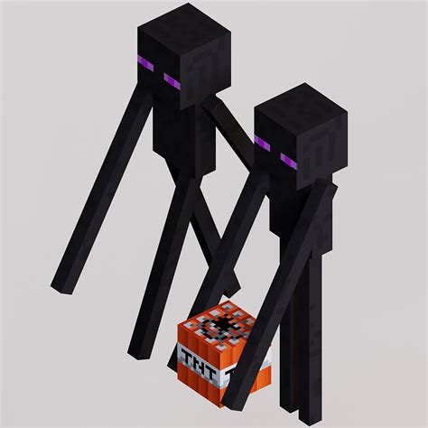 Mob Enderman De Minecraft Low Poly 3d Modelo 3d 5 Max Stl Obj Fbx 3ds Unknown Free3d