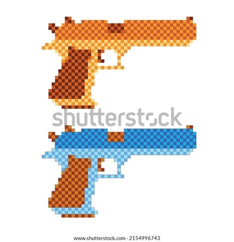 Pixel Art Gun On White Background 库存矢量图（免版税）2154996743 Shutterstock