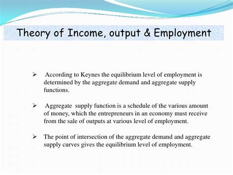 Theories Of Income Output And Employment