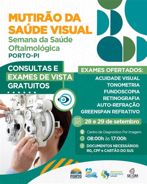 Prefeitura De Porto Realizar Novo Mutir O De Sa De Visual Exames E