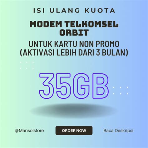 Jual Voucher Paket Data Telkomsel Orbit 35gb Kuota Internet Telkomsel