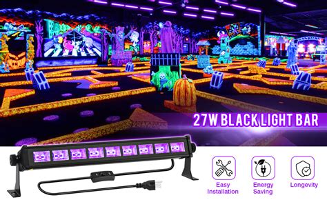 Oppsk Led Black Light W Led Uv Bar Glow In The Dark Party Supplies