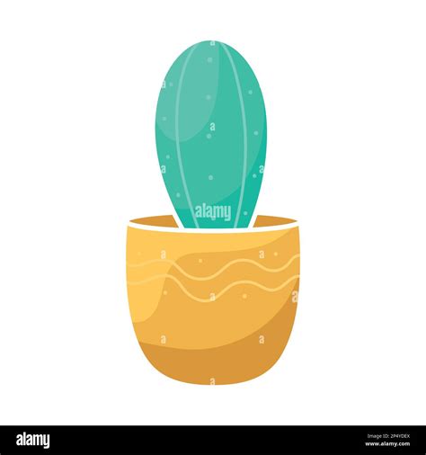 A Simple Flat Cactus Indoor Plant In A Pot Simple Minimalistic Flat