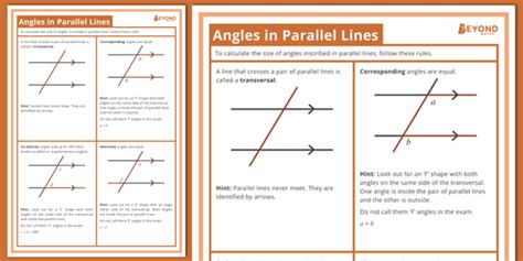 Maths Desk Prompts: Angles in Parallel Lines | Foundation