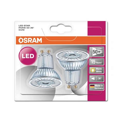 X Osram Led Glas Reflektor W W Gu Warmwei K Flood