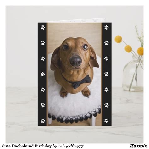 Cute Dachshund Birthday Card | Dachshund birthday, Birthday cards, Birthday