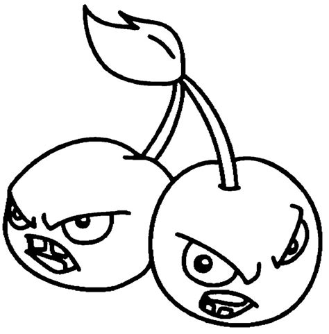 Bomba De Cereja Em Plants Vs Zombies Para Colorir Imprimir E Desenhar