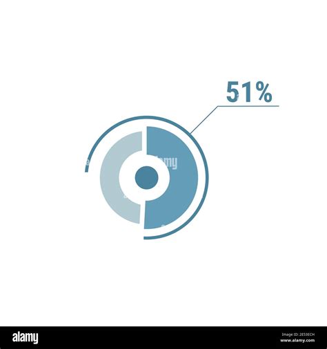 Circle Diagram Fifty One Percent Pie Chart 51 Circle Percentage Vector