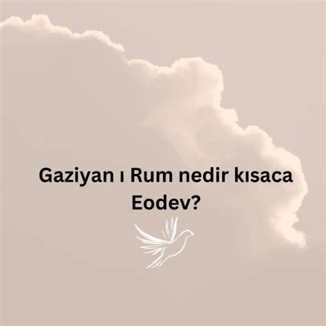 Gaziyan Rum Nedir K Saca Eodev Ne Demek Z T Anlam E Anlam