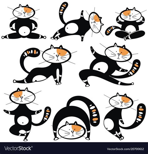 Different Cartoon Cats Set Royalty Free Vector Image