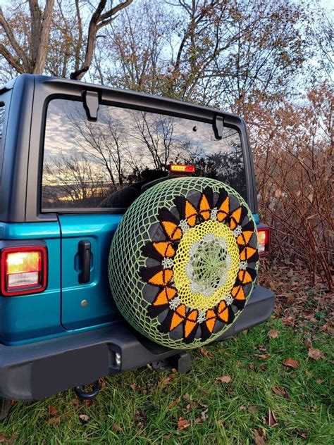 Butterfly Crochet Spare Tire Cover Etsy