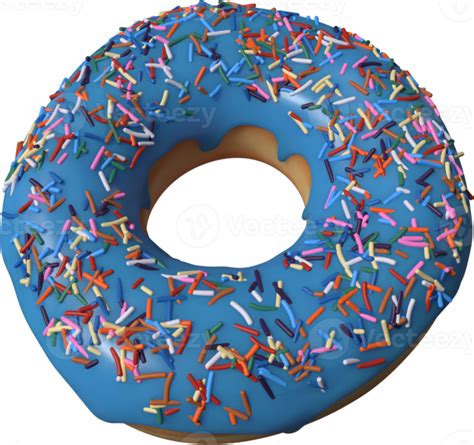 Blue Donut With Sprinkles 3D Illustration 10286219 PNG