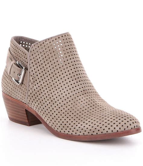 Sam Edelman Paula Perforated Suede Booties Dillards