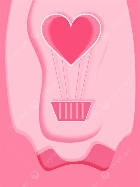 Pink Valentines Day Paper Cut Background Illustration Pink Valentine