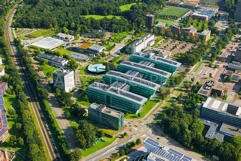 Aerial View Radboud University Nijmegen Is A Public University With A