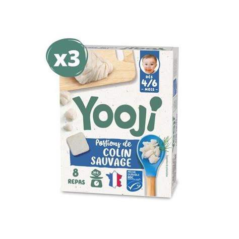 Yooji Portions de colin haché sauvage pour 40 repas bébé dès 6 mois