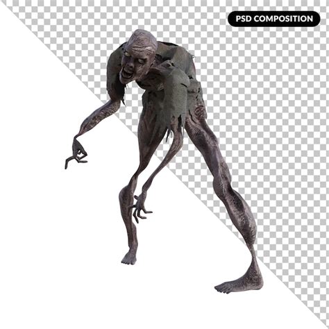 Premium Psd D Zombie Isolated D Rendering Premium Psd