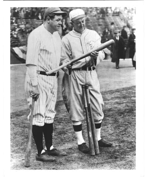 Babe Ruth Ty Cobb New York Yankees Detroit Tigers Vintage 8x10 Bw