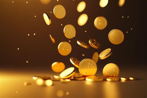 Premium Photo A Gold Coin Falling Into The Air With The Word Gold On It