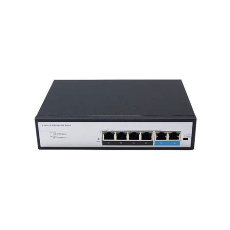 6 Ports 100Mbps POE Switch with 4 IEEE802.3af/at POE+ Ports and 2 Upli ...