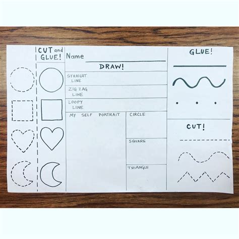 Kinder Art Assessments 🙌 I Created This Simple Draw Cut Glue Test For My Little Artists So