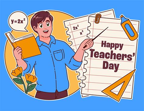 Male Teacher Explaining The Lesson Happy Teachers Day 22917075 Vector