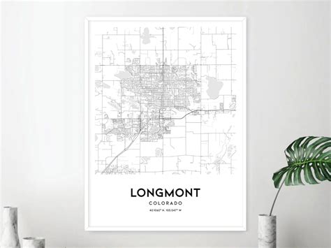 Longmont Map Print, Longmont Map Poster Wall Art, Co City Map, Colorado ...