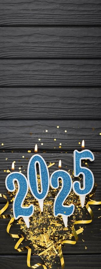 New Year 2025 Celebration Greeting Card Background Blue Numbers 2025