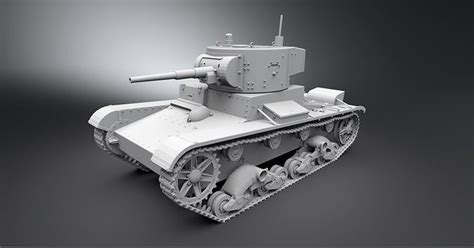 T26 tank scale model 3D model 3D printable | CGTrader