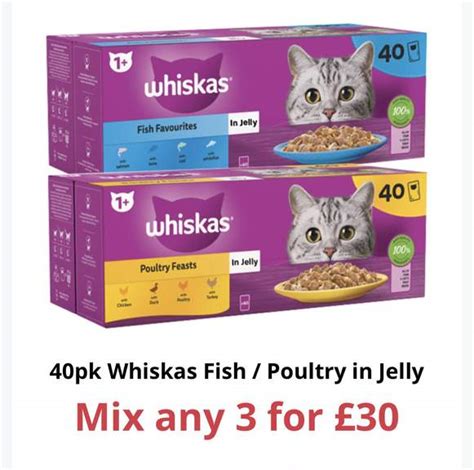 Whiskas Meat Or Poultry 40 Pack 1 Cat Food 3 For £30 At Farmfoods