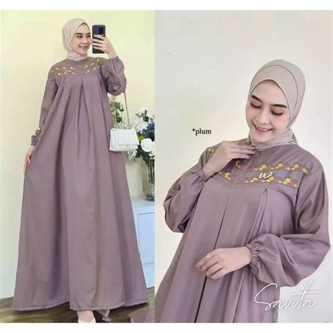 Jual Zaheen Moeslim Cloth Dress Bordir Wanita Terbaru Kekinian