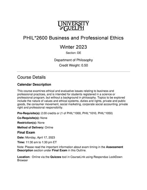 Outline Phil De W Final Phil Business And Professional