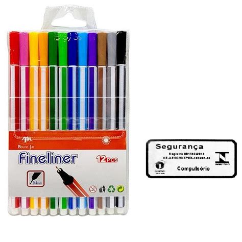 Conjunto 12 Canetas Fineliner 0 4mm Ponta Fina Shopee Brasil