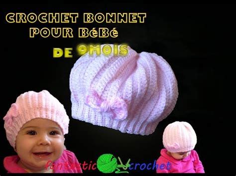 TUTO BONNET BEBE STYLE CHARLESTON POINT DE GODRON ET FLEURS AU TRICOT