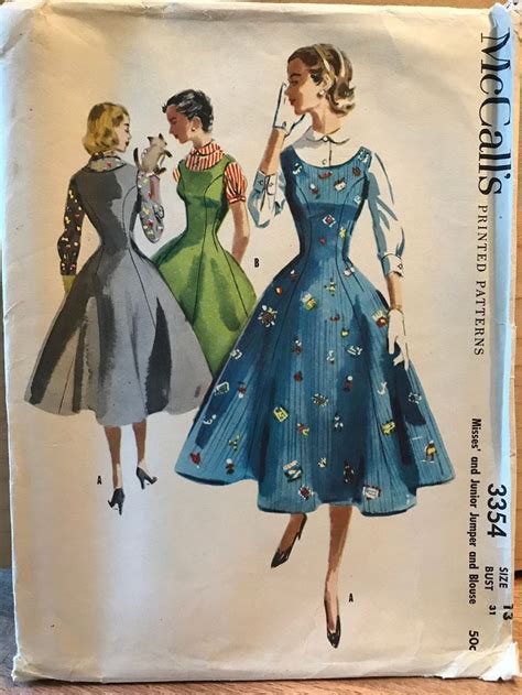 Mccalls 3354 Pattern UNCUT 1950s Princess Seamed Fit And Flare Scoop