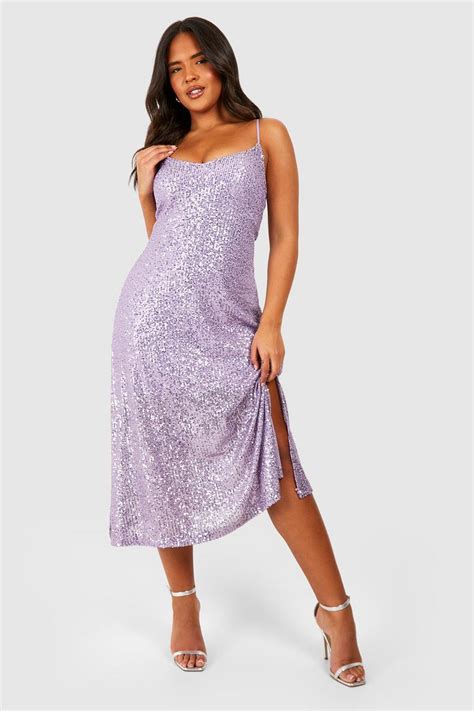 Plus Sequin Split Midaxi Dress Boohoo Uk