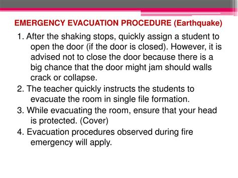 Ppt Emergency Evacuation Procedure Powerpoint Presentation Free Download Id2190258