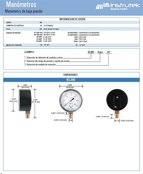 Manometro Para Gas L P Y Nat Baja Presi N Oz In Env O Gratis